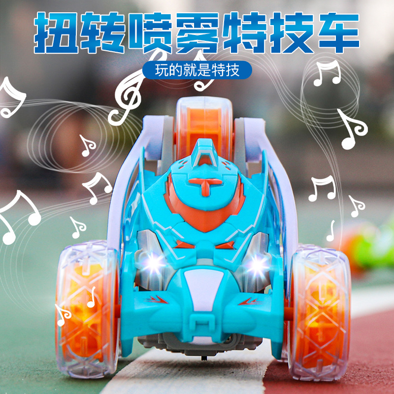 KF22翻滚特技车360度翻斗带喷雾灯光音乐电动遥控车充电儿童玩具